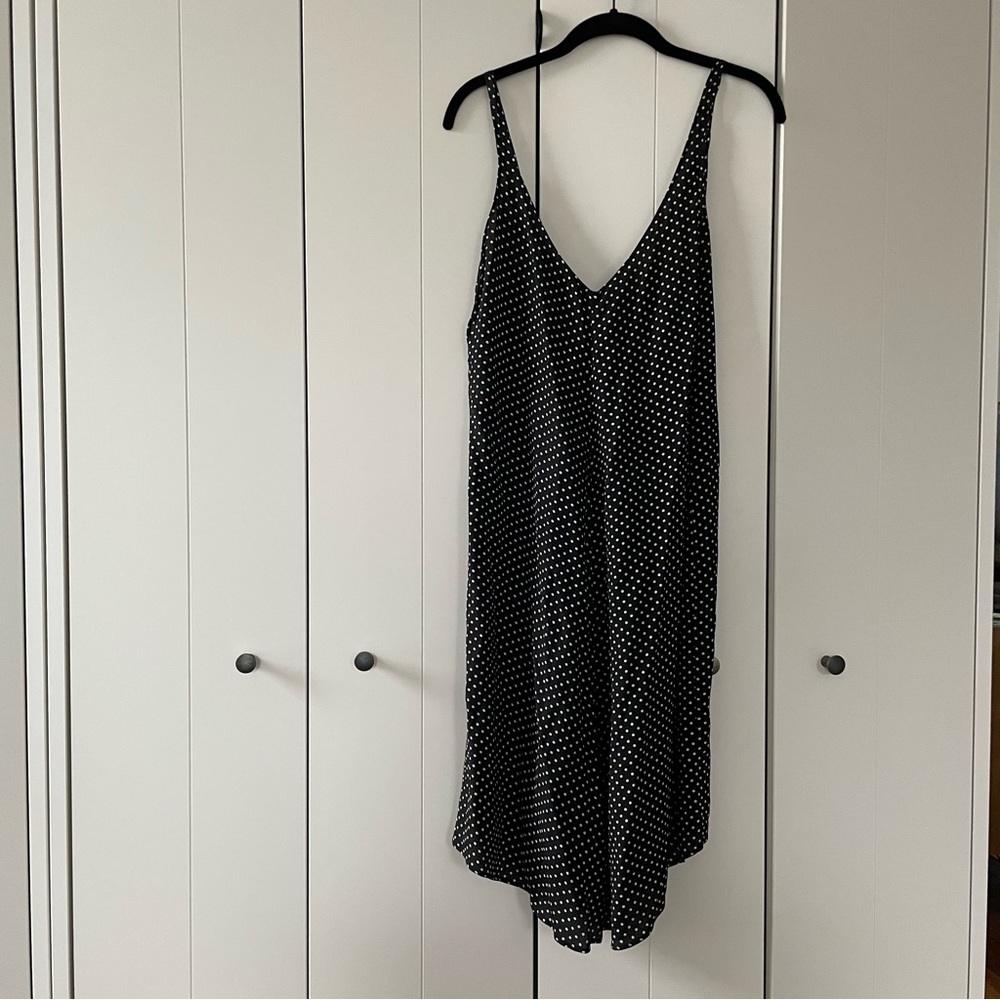 REFORMATION black white polka dot v-neck midi slip dress XS/S